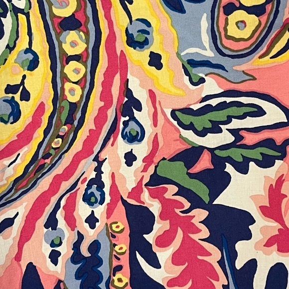 Talbots Multicolored 100% Cotton Button-up Shirt Floral Leaf Paisley Size Small - Picture 8 of 13